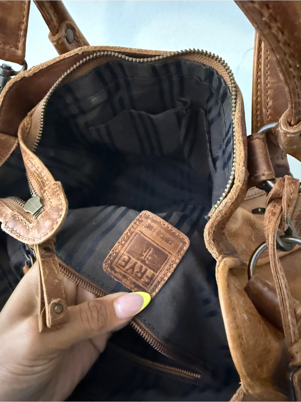 FRYE MELISSA SATCHEL BROWN LEATHER SHOULDER TOTE CROSSBODY - Picture 5 of 13
